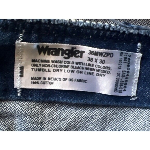 Wrangler Jeans Men’s 38x30 36MWZ Cowboy Cut Slim Fit Dark Wash Denim Pants - Picture 5 of 5